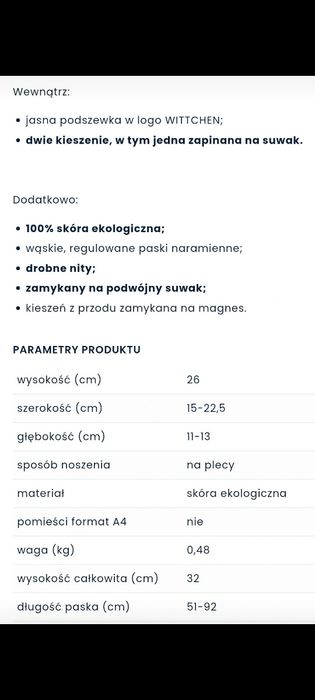Nowy plecaczek Wittchen Young z dżetami