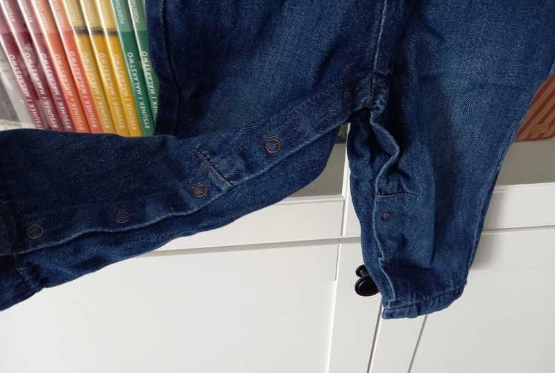 Ogrodniczki jeansowe, rozmiar 80