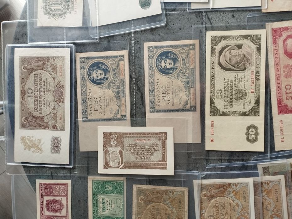 Zestaw starych banknotów polskich 1926-1948r