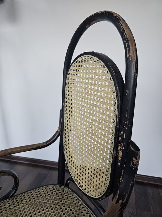 Krzesło gięte drewniane ratanowe plecionka wiedeńska