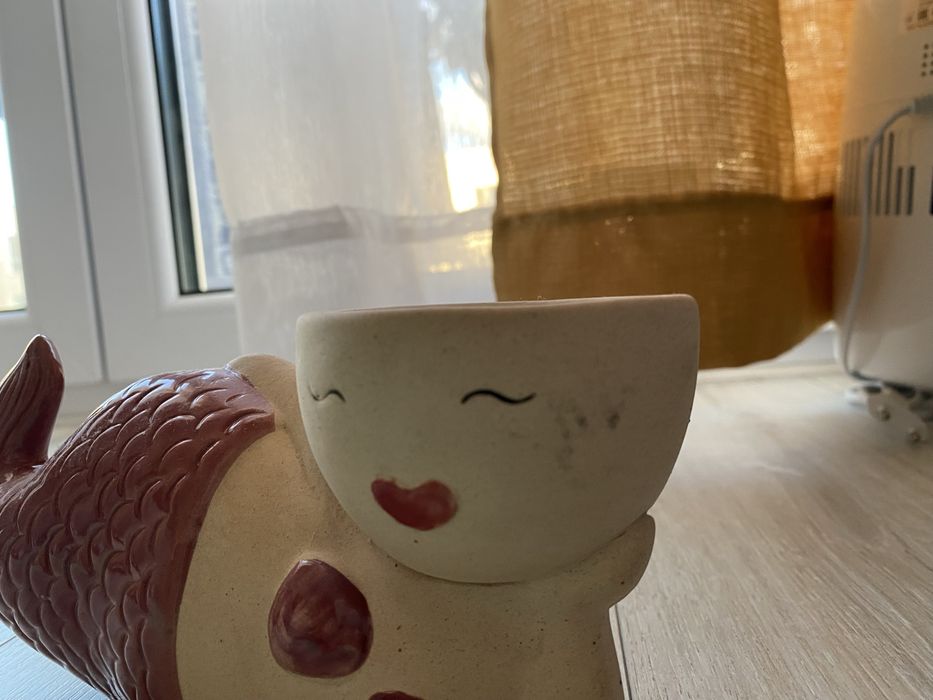 Gliniana syrenka figurka miseczka doniczka