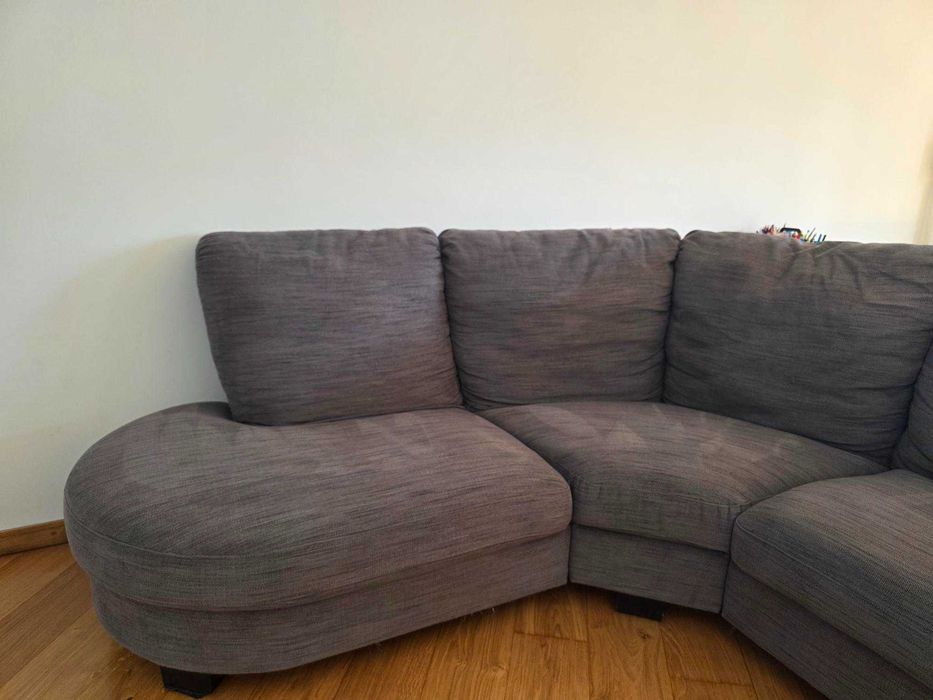 Sofá de canto, 4 lugares, cinzento, IKEA