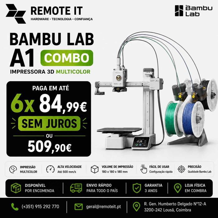 Impressora 3D Bambu Lab A1 Combo – Nova | AMS | Fatura | Garantia