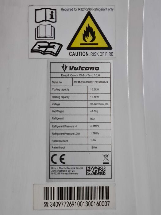 Ar condicionado Split Vulcano 36000BTU Monofásico