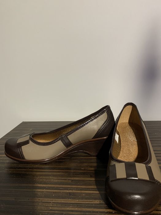 buty janmark brazowe nowe na malym obcasie rozmiar 36