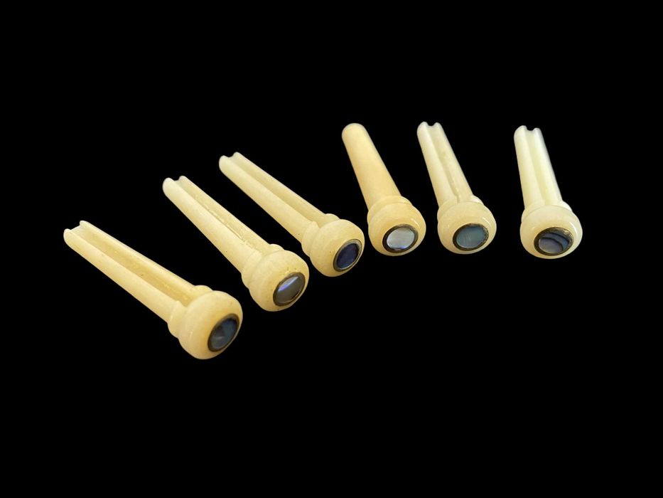 Pins em osso c/ pontos abalone Guitarra Folk