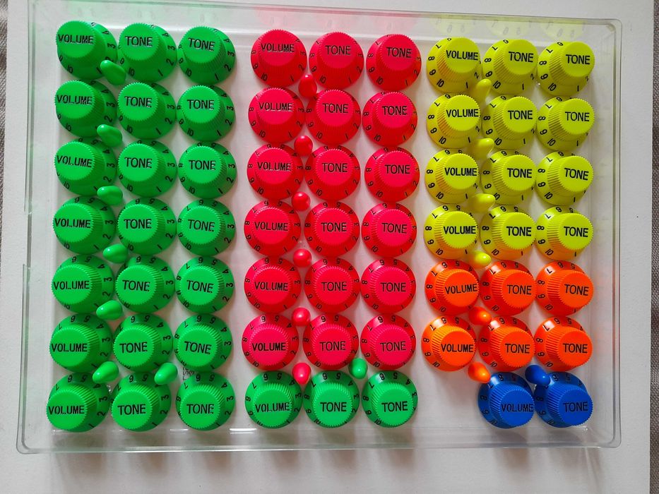 Strat knobs guitarra Neon e Swirl (pintados como os antigos da Ibanez)