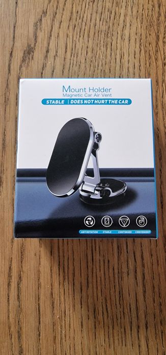 Uchwyt magnetyczny samochodowy na telefon srebrny holder