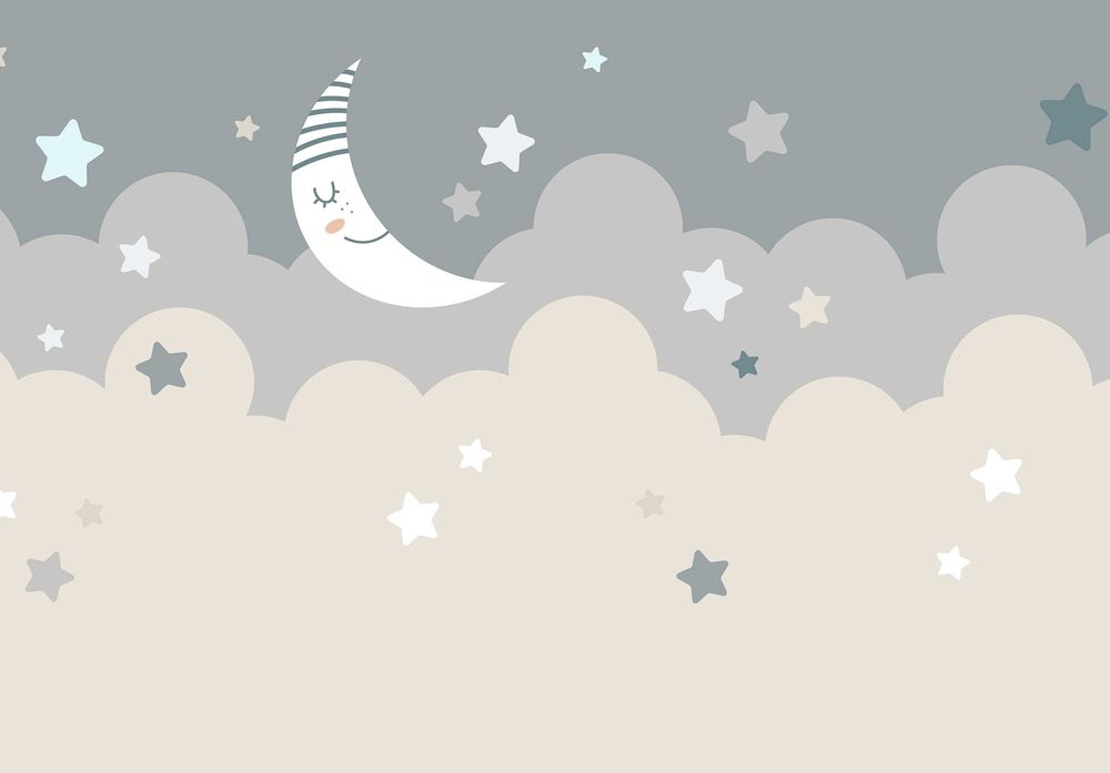 Fototapeta Dla Dzieci Księżyc Noc Sen Chmurki 3D Twój Rozmiar + KLEJ