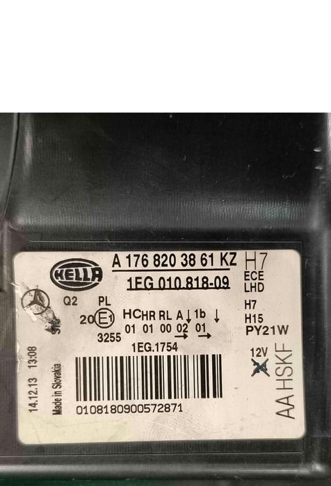 Ótica / Farol Esquerdo MERCEDES-BENZ A-CLASS A1768203861KZ (OEM) | 1EG01081809 (OEM)