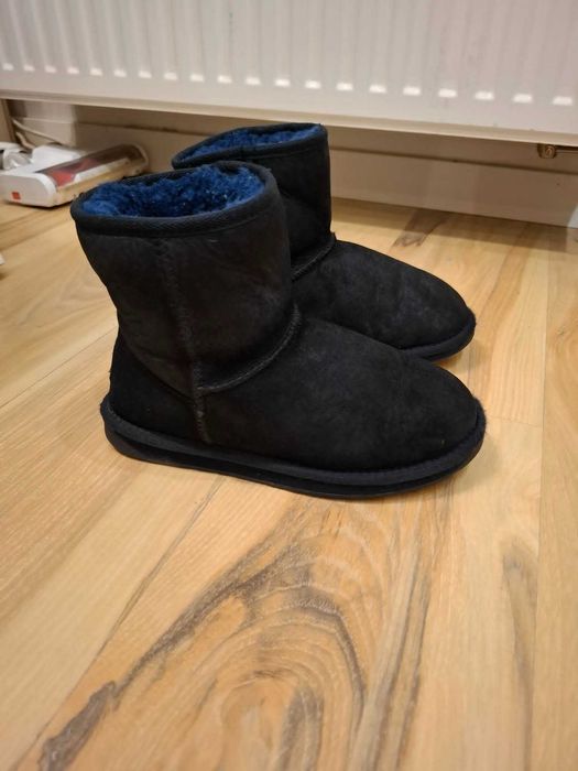 37 buty granatowe czarne wełniane śniegowce EMU Australia stinger mini