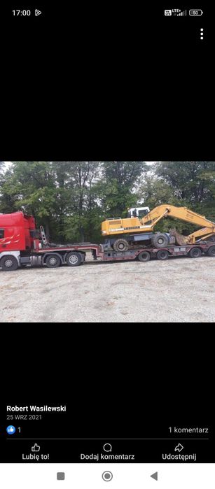 Transport kombajnów niskopodwoziowy ciągnika  przyczepy komba