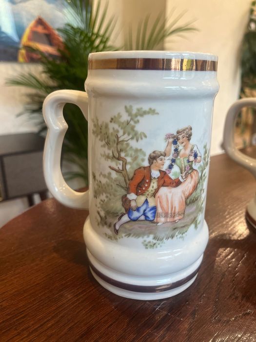 Komplet 4 kufli ceramicznych z nadrukiem