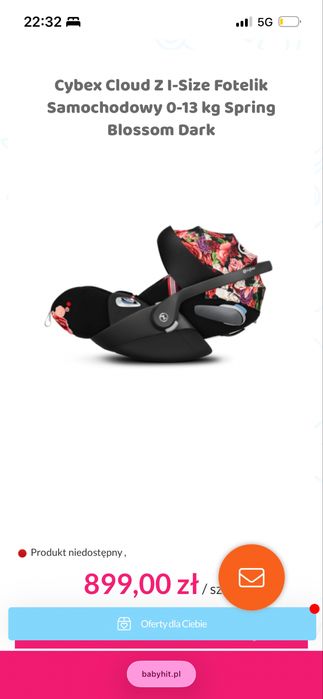 Cybex Cloud Z I-Size Fotelik Samochodowy 0-13 kg Spring Blossom Dark