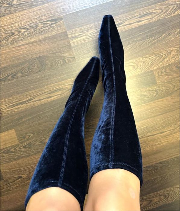 Сапоги 26 +- устілка чоботи велюрові бархатні панчохи marks & spencer