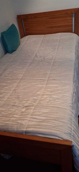 Conjunto Quarto Solteiro: Cama + Mesa Cabeceira + Secretária Estante