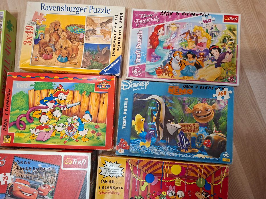puzzle zestaw 14 sztuk