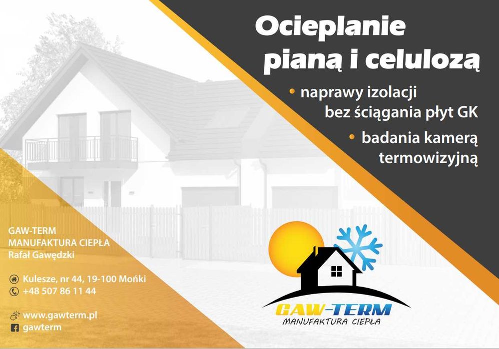 Ocieplanie poddaszy celuloza wdmuchiwanie celulozy