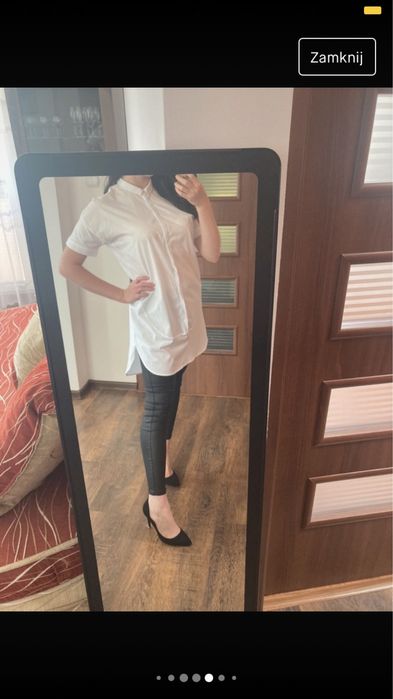 Biała sukienka/tunika z koszulowego materiału, Reserved