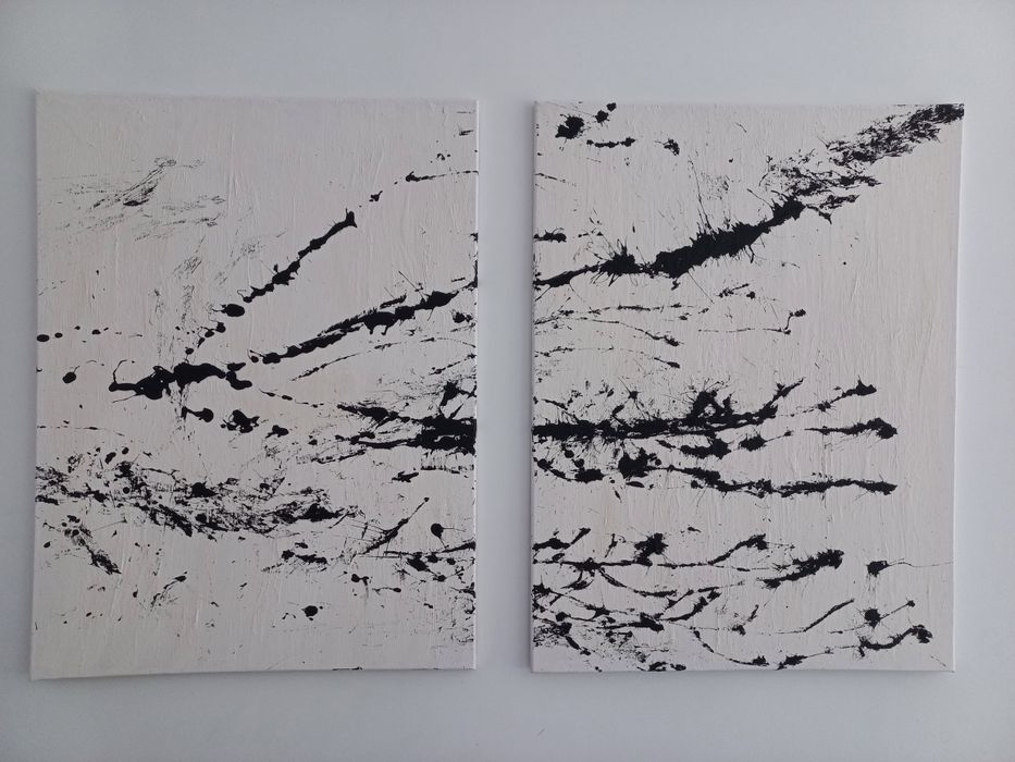 Komplet 2 obrazów 60x80 cm struktura tekstura
