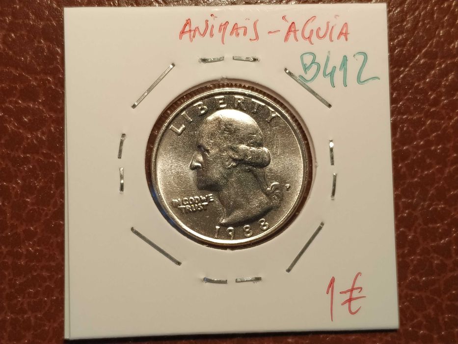 B412 moeda de Quarter dollar de 1988 P (animais-águia) - EUA