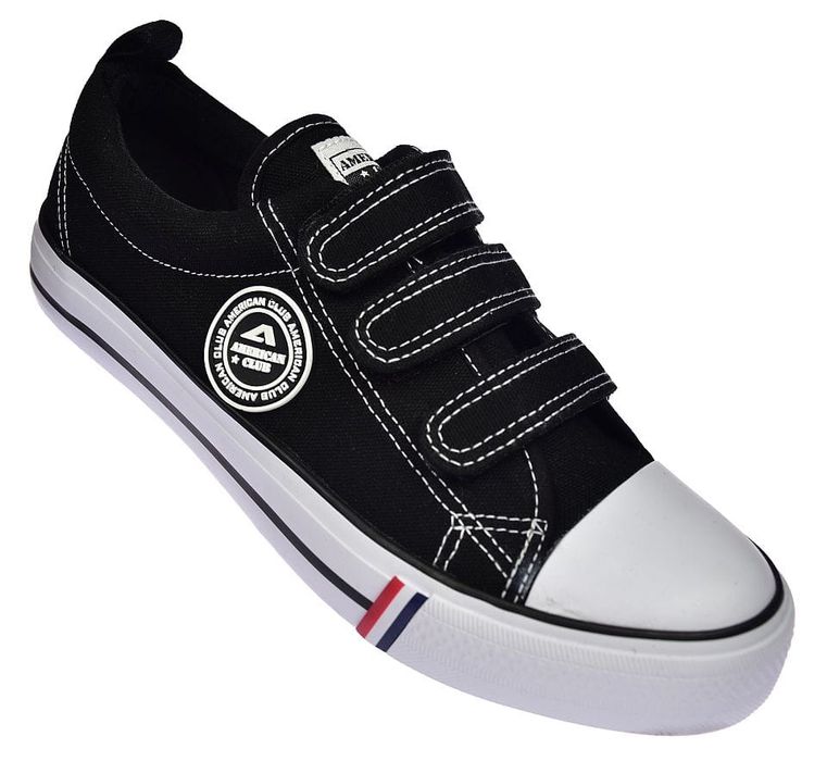 Trampki krótkie na rzepy dziecięce American LH 32/23 czarne  roz. 36