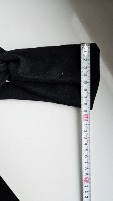 Czarna bawełniana opaska z twistem węzełkiem z dresówki S lub dla dzie
