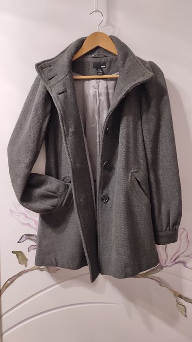 Płaszcz kurtka wełna H&M XS 34 S