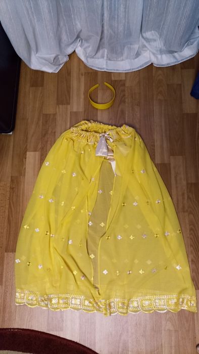 Накидка шифонова  з  вишивкою+обруч від 5-9 років