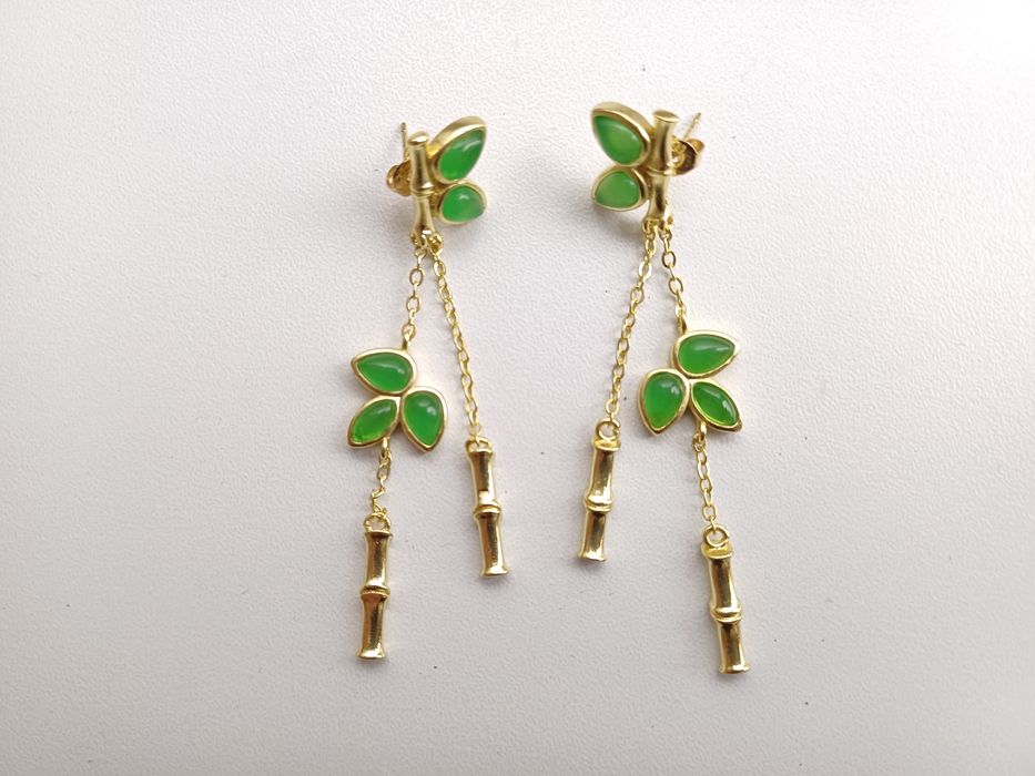 Brincos de imitação de estilo clássico chinês, em forma de bambu