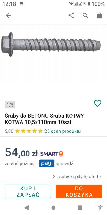 Kotwa, śruba do betonu