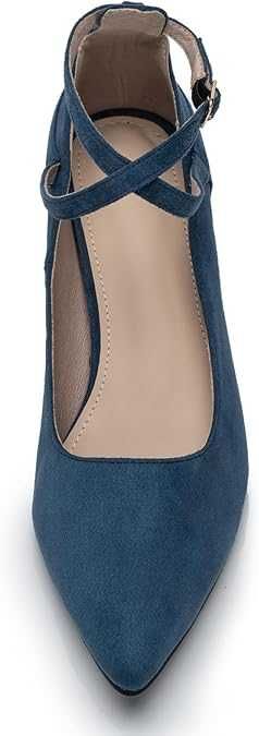 Niebieskie buty czółenka na słupku a'la zamszowe klasyczne szpic 41