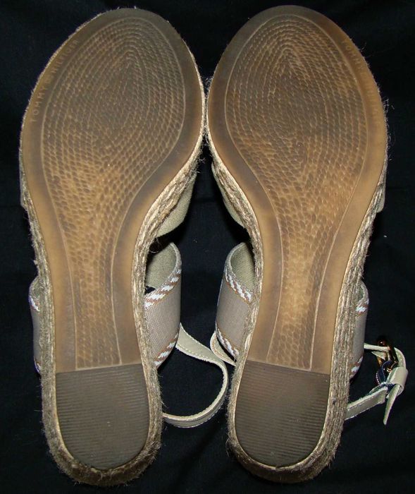 tommy hilfiger nowe sandały na koturnie espadryl z logo 38