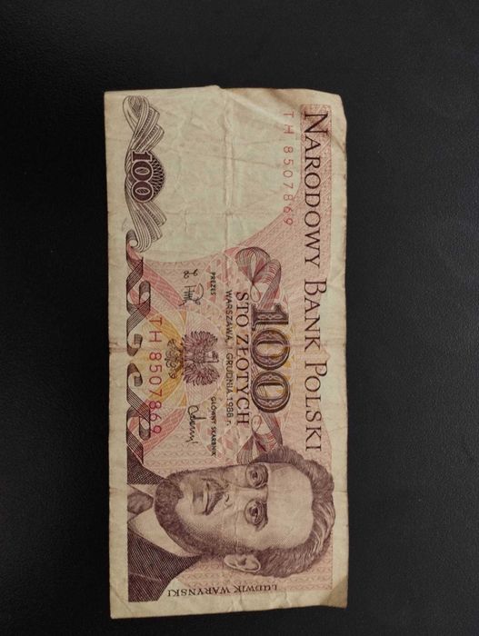 Banknot 100 zł stary PRL Ludwik Waryński