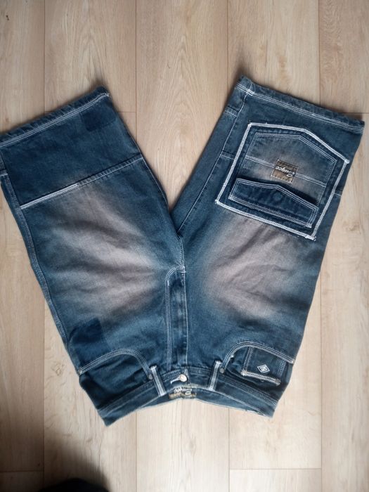 Spodenki jeansowe męskie enyce szorty  granatowe 32 krótkie hip-hopowe