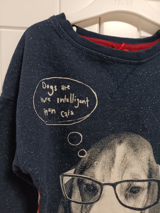 Bluza Next r. 110 (5 lat) Piesek Cekiny Lurex