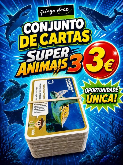 Coleção completa de cartas Pingo Doce Super Animais 3
