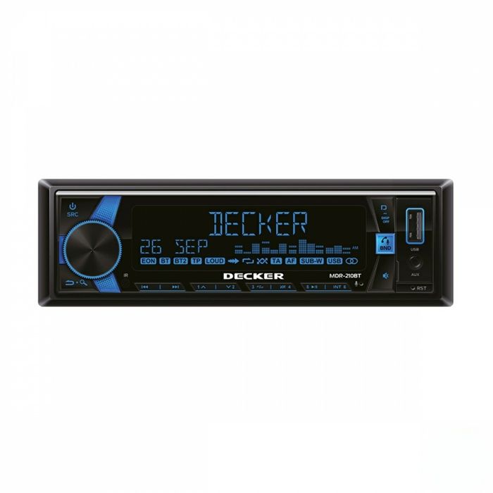 4х95Вт процесорна автомагнітола Decker MDR-210BT,Bluetooth, DSP процесор, керування з телефона, змінна підсвітка,