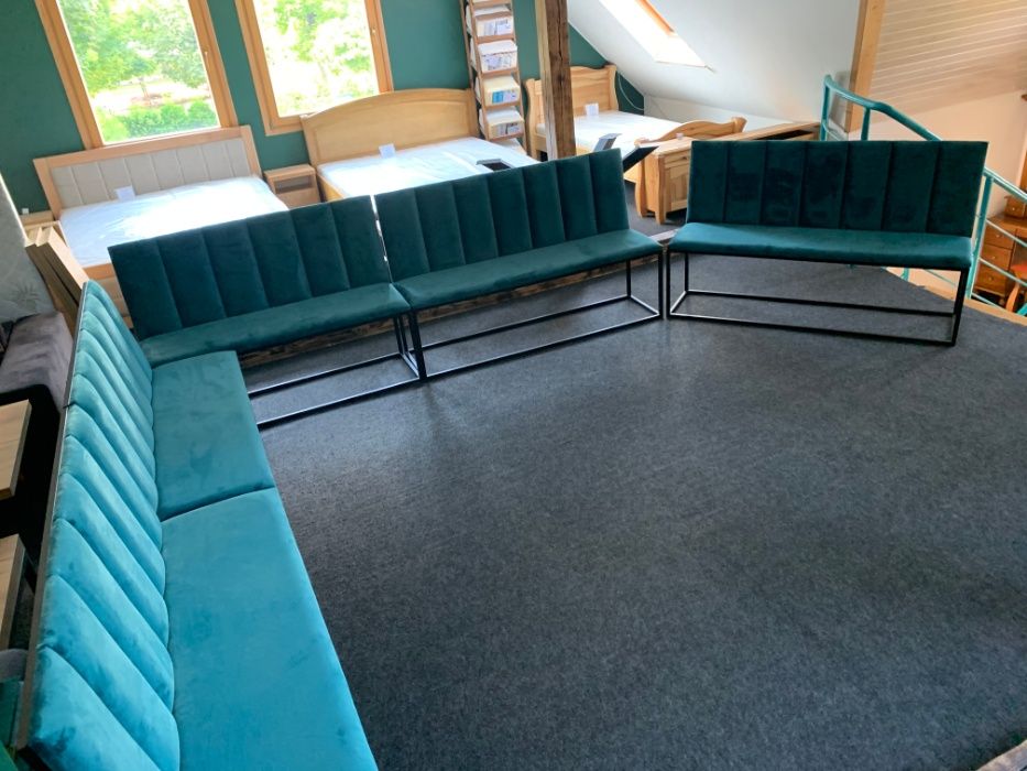 Ławki tapicerowane loże loft pod wymiar zabudowę