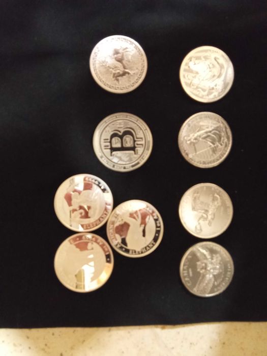 Onças de prata, moedas de prata 1 oz variadas