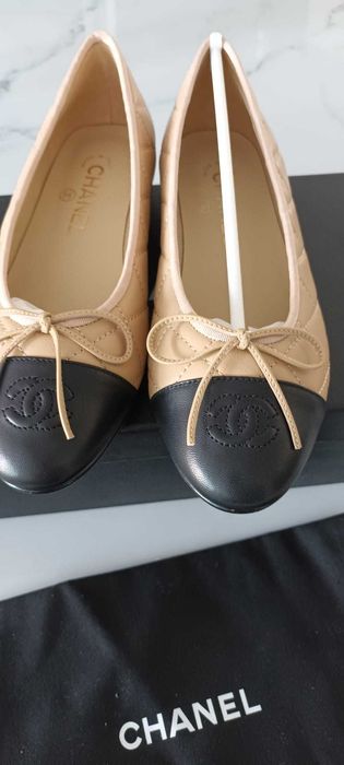 Chanel Baleriny klasyk beżowe 38C