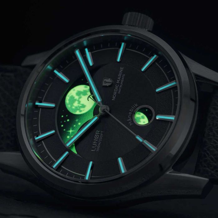 NMI LUNØR Shore Grey – automat, moonphase, pasek + bransoleta