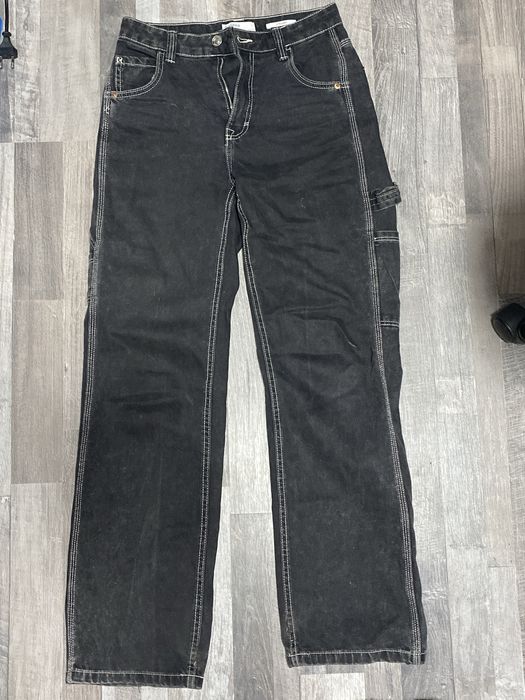 Джинси з білими швами, bershka 34