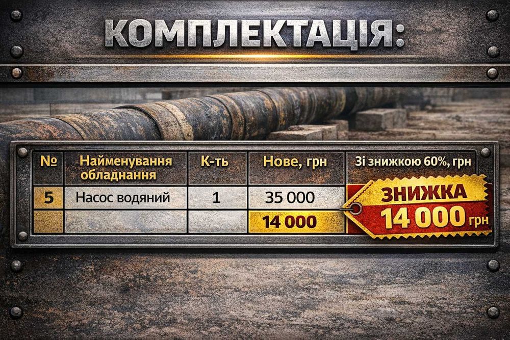 Насосне обладнання: насос водяний