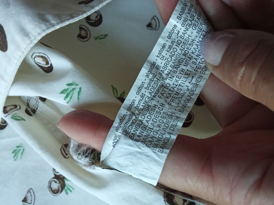 Koszula z krótkim rękawem w kokosy 104 Zara