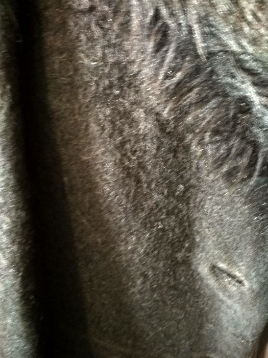 Casaco Preto Vintage com gola em Pêlo