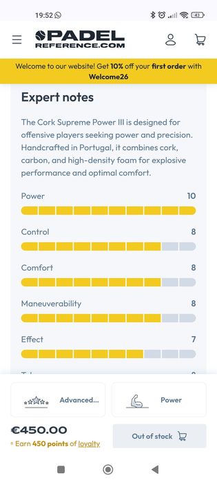 Raquete Padel Cork Supreme Power III