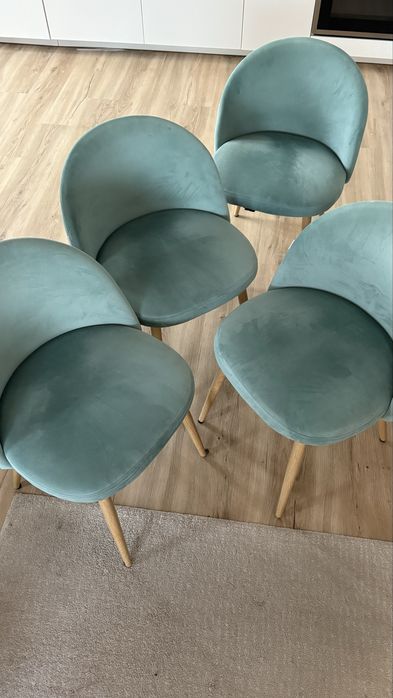 4 cadeiras veludo verde