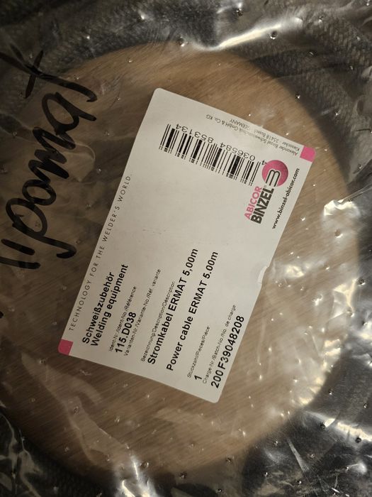 Nowy Binzel Przewód Prądowo-Wodny Ermat 5 M Abicor 115.D038.