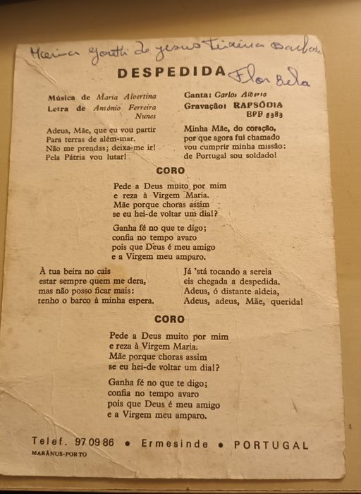 Cartão conjunto Maria Albertina